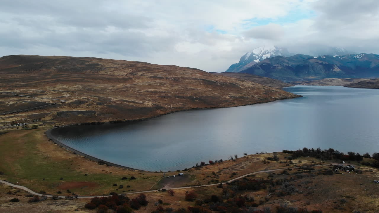 Scenic Landscape with Lake and Mountains