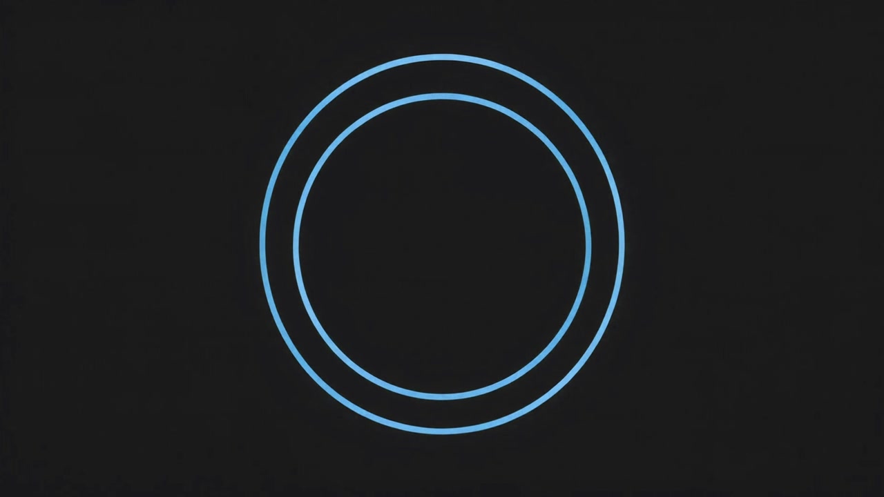 Abstract Animation of Concentric Blue Circles Expanding on Dark Background