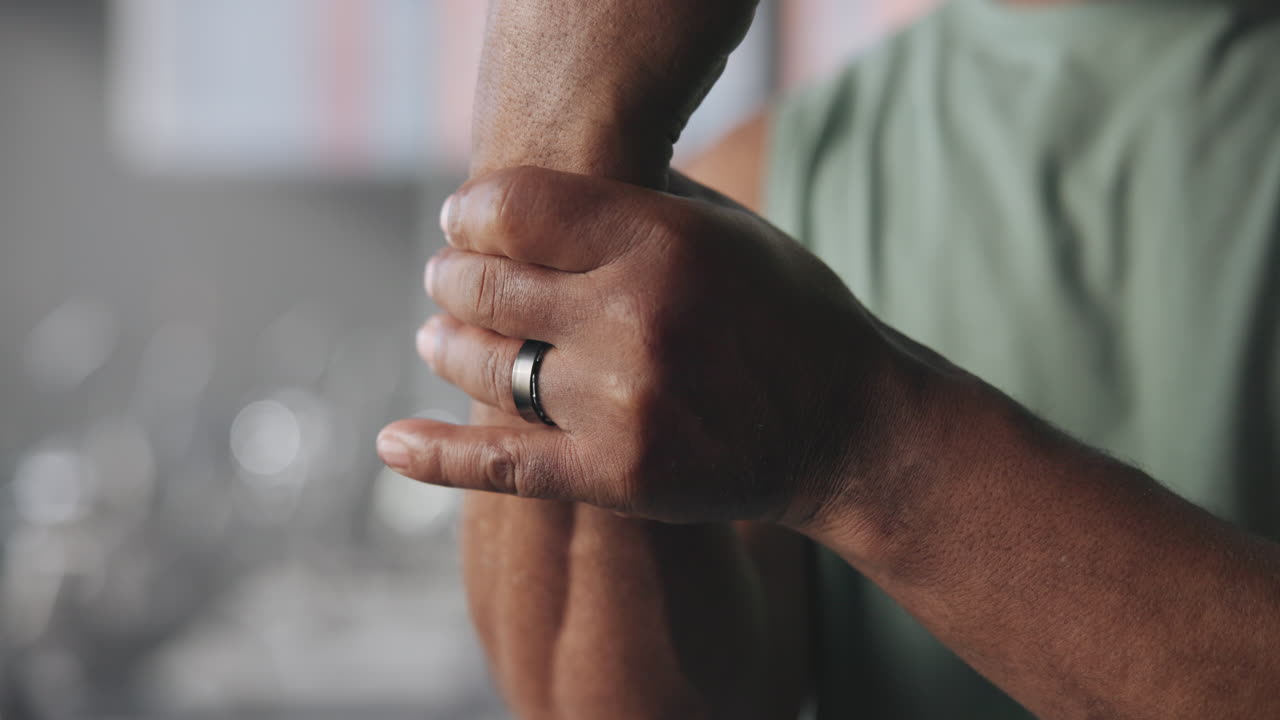Close-up of a man's hand with a ring