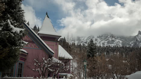 Lapso-De-Tiempo-Del-Paisaje-Invernal-En-Ouray,-Colorado-Usa