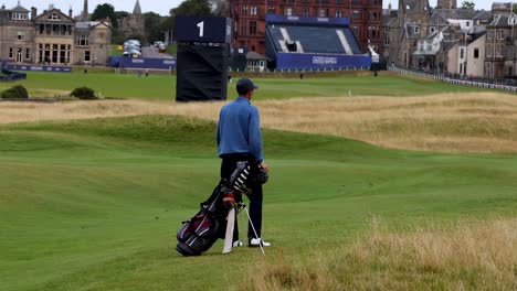 golfer preparing for a shot at st andrews