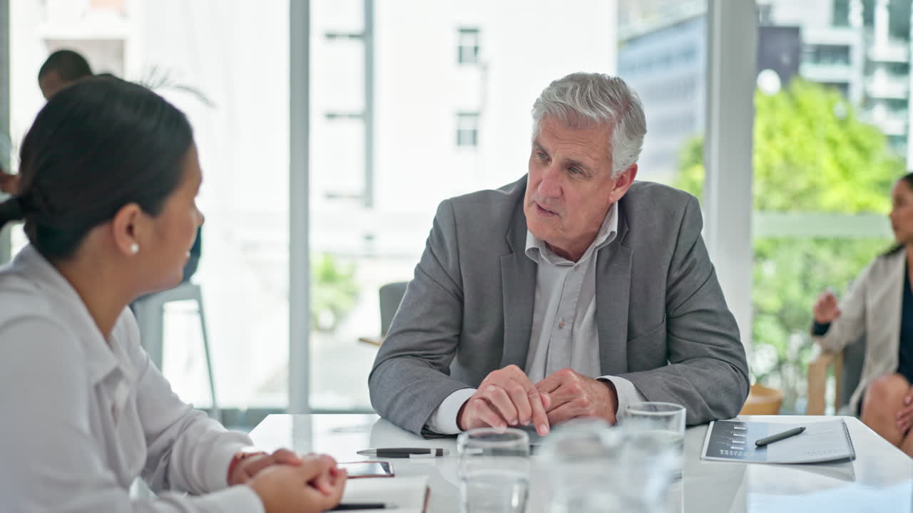 Interview, recruitment and meeting in office