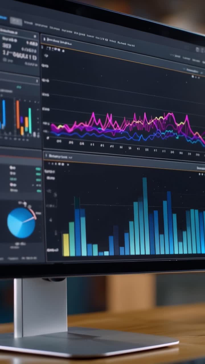 Detaljert datavisualisering på moderne skjerm som viser grafer og målinger for analyse og tolkning i et digitalt miljø.
