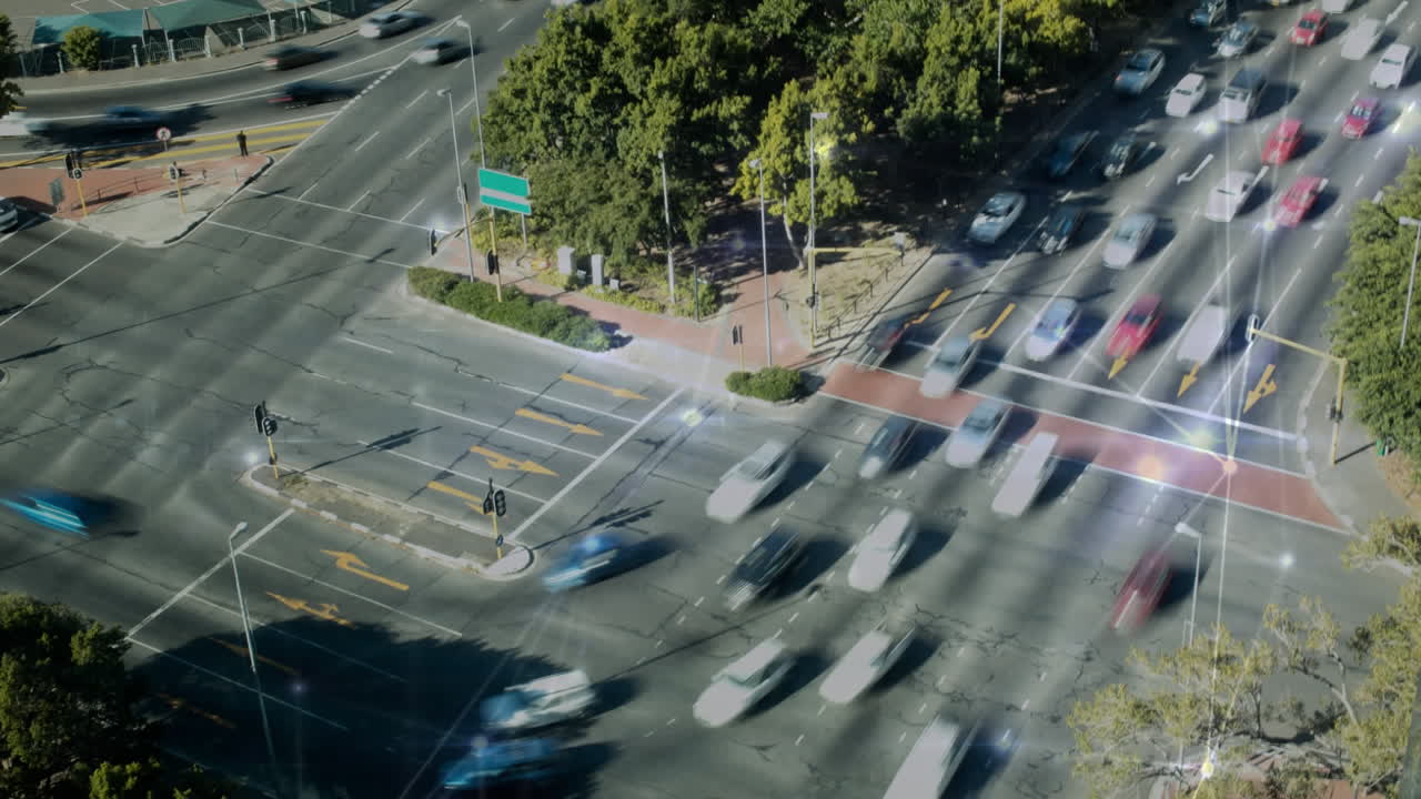 vista aérea de las encrucijadas y las luces de la red