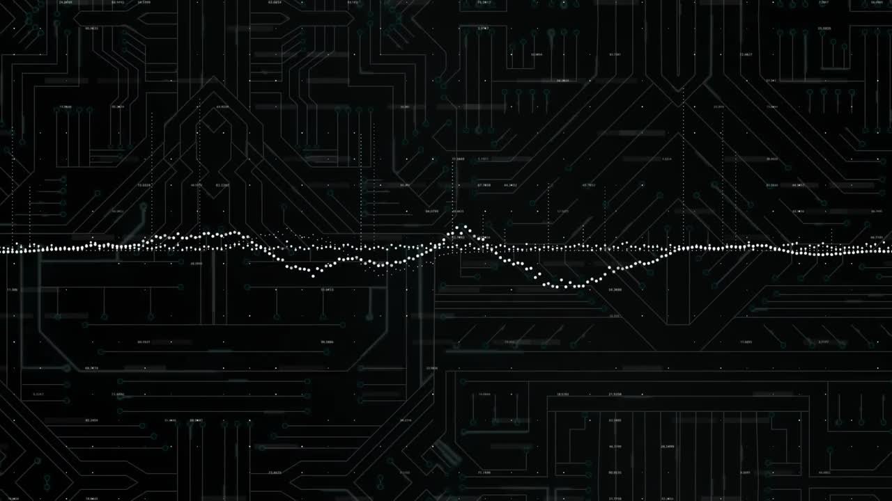 Animation of data processing over computer circuit board