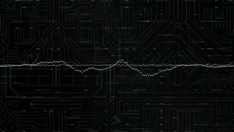 Animación-Del-Procesamiento-De-Datos-Sobre-Una-Placa-De-Circuito-De-Computadora.