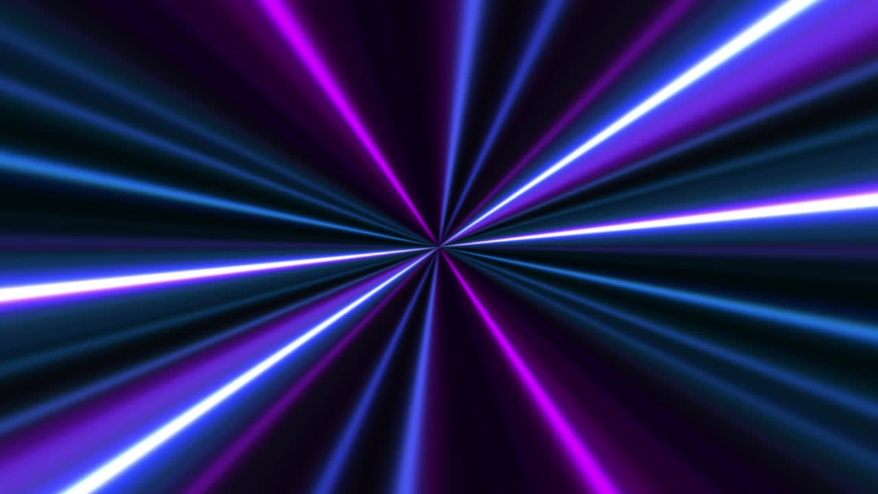 raggi laser luminosi che si muovono su uno sfondo nero, video a loop astratto