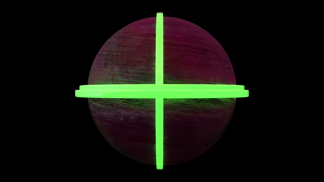 planeta futurista con canal alfa. órbitas de neón moviéndose alrededor de la esfera. patrón sin costuras.