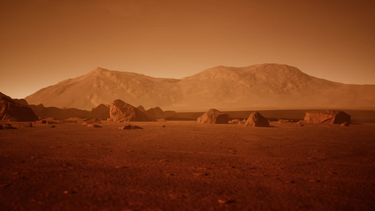 Øde terrestrisk planet i oransje farger