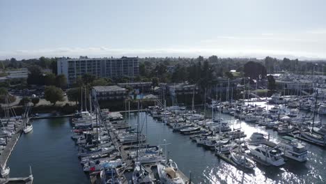 a large marina with hundreds of sail boats on a sunny day