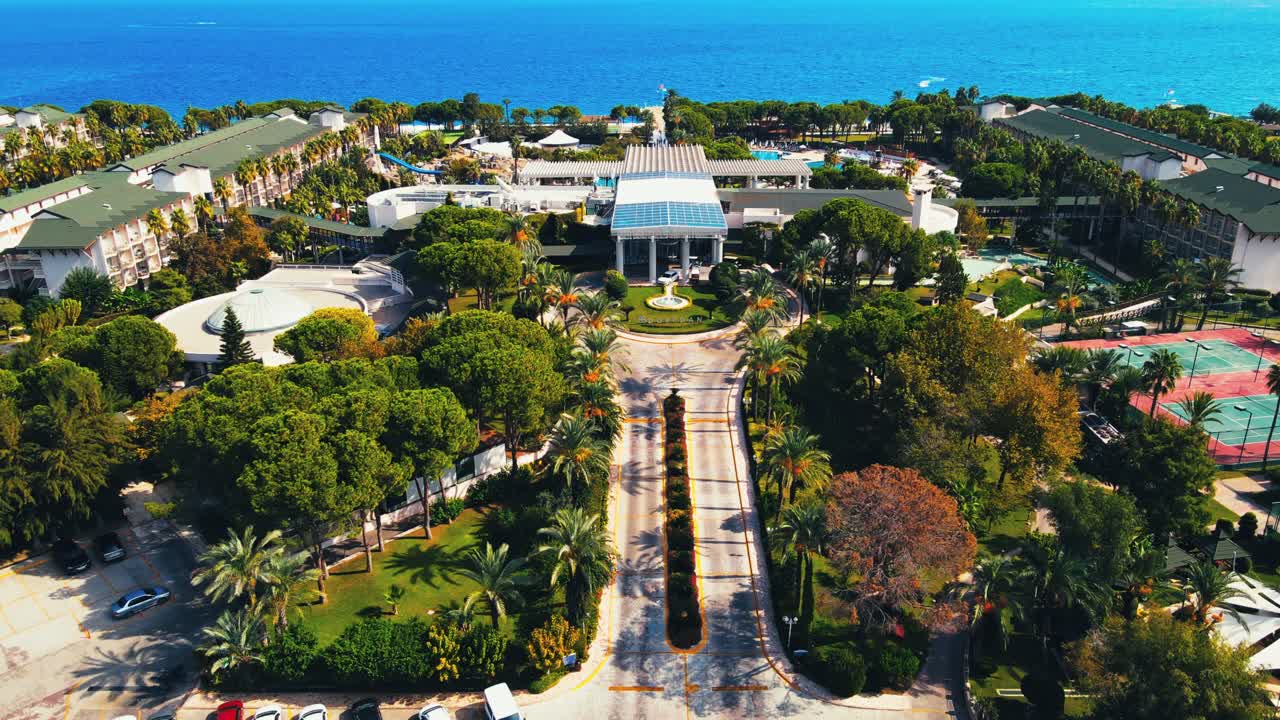Aerial 4K drone footage of Kiriş- Kemer , and mountains &ndash; filmed in a vibrant summer time