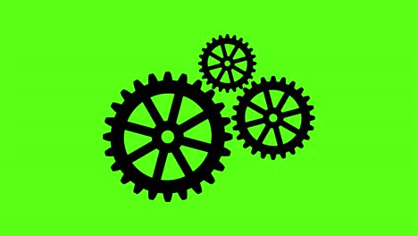 gear icon video animation on green background