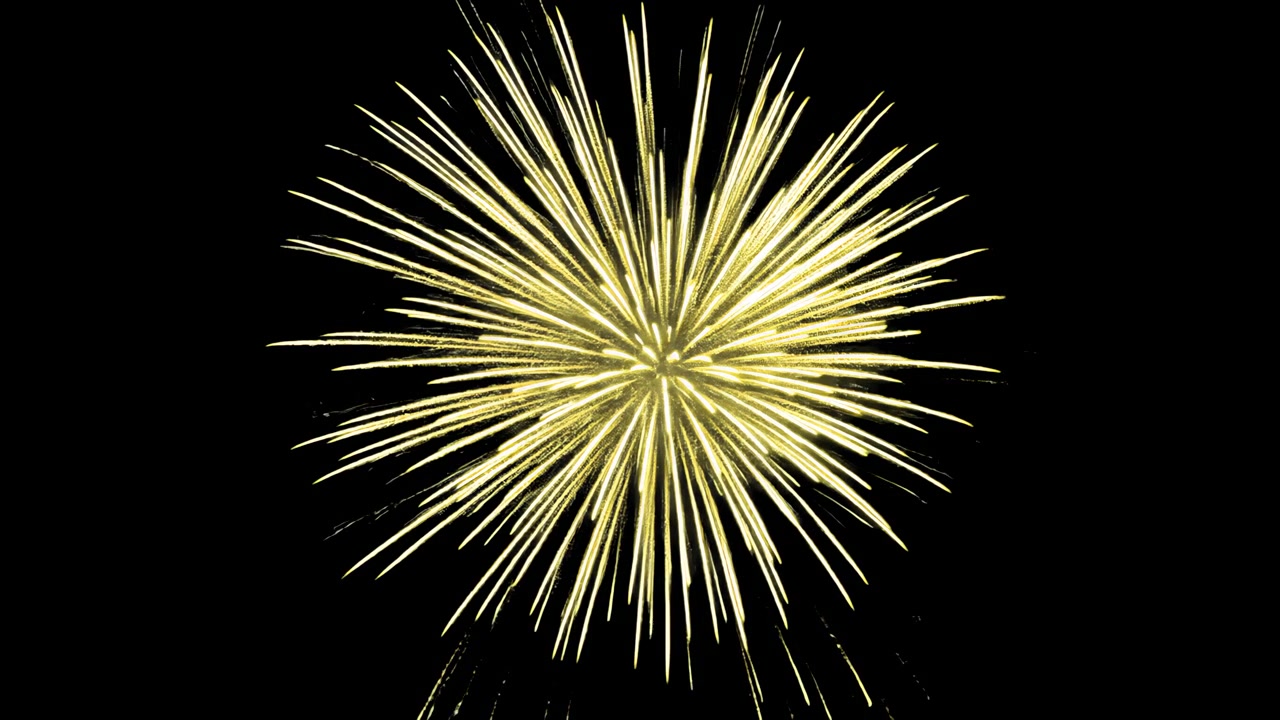 Golden Fireworks Bursting Against a Black Background