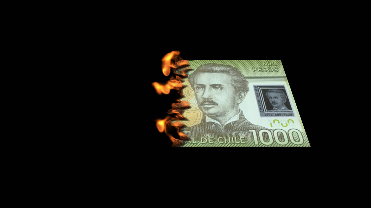 Chilean Peso Bill Burning