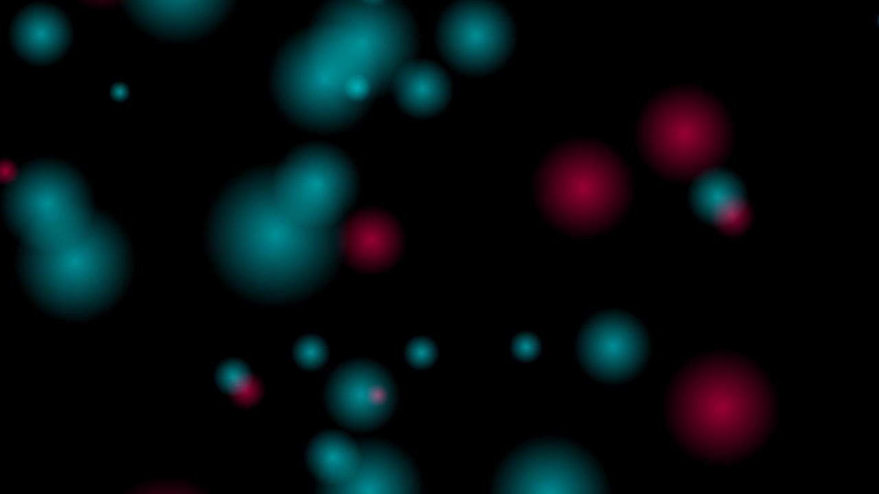 Abstract Motion Background with Floating Cyan and Magenta Bokeh Orbs