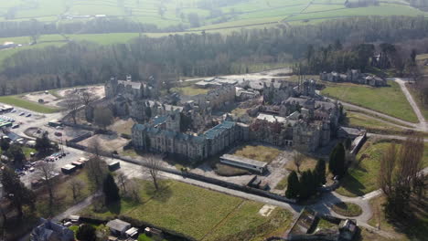 an aerial view of the remains of denbigh mental hospitalon a sunny day