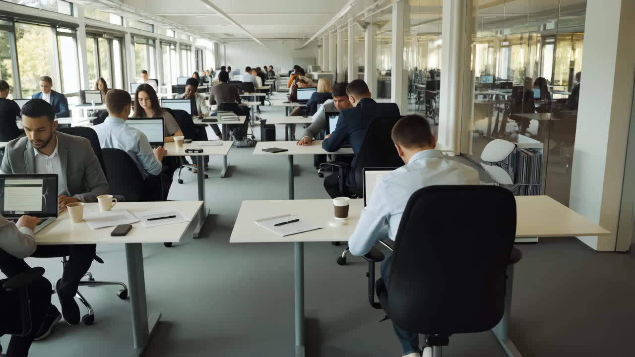Persone che lavorano in un moderno ufficio open space