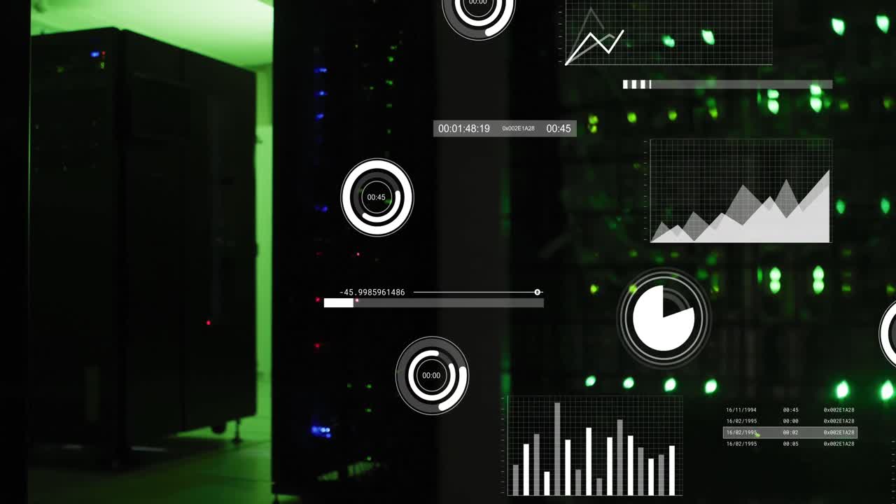 Animation of data processing over computer servers