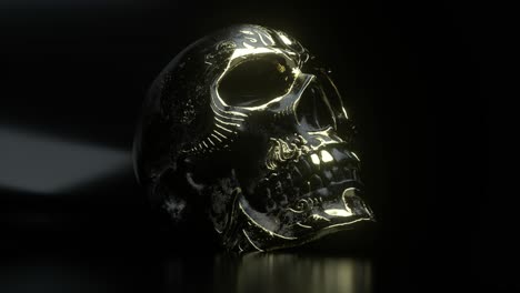 golden decorated skull