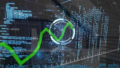 Animación-Del-Procesamiento-De-Datos-Y-Diagrama-Sobre-La-Oficina.