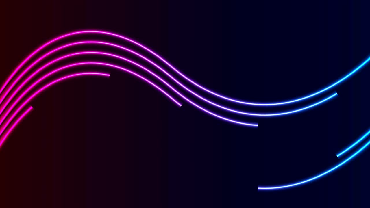 líneas onduladas curvas de neón ultravioleta azul animación de video