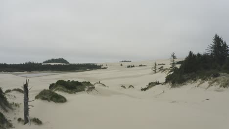 tiro de seguimiento lento de las dunas de arena de oregon