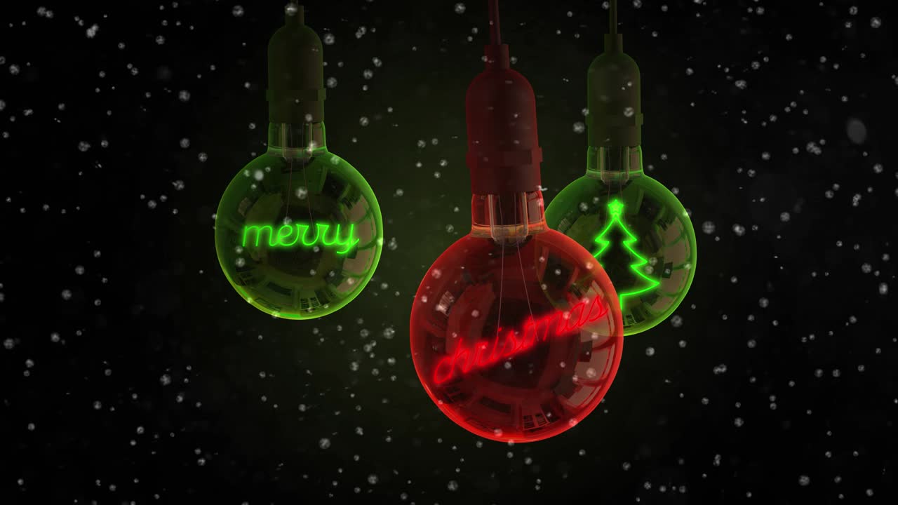 메리 크리스마스 램프 루프 4k