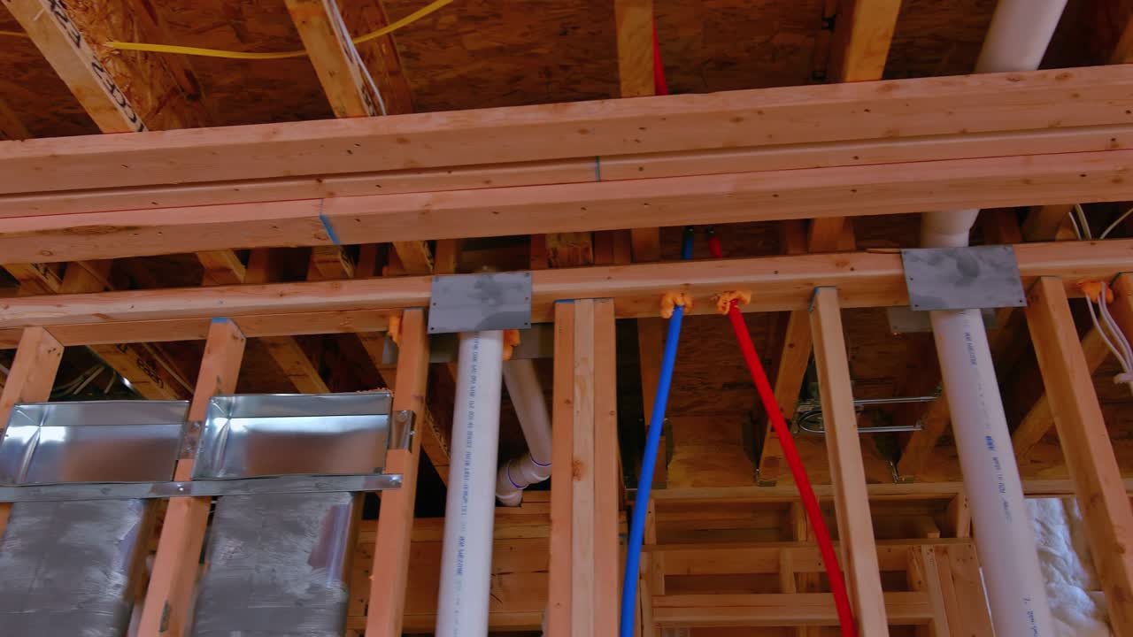 Home Framing unfinished wood frame building or a house