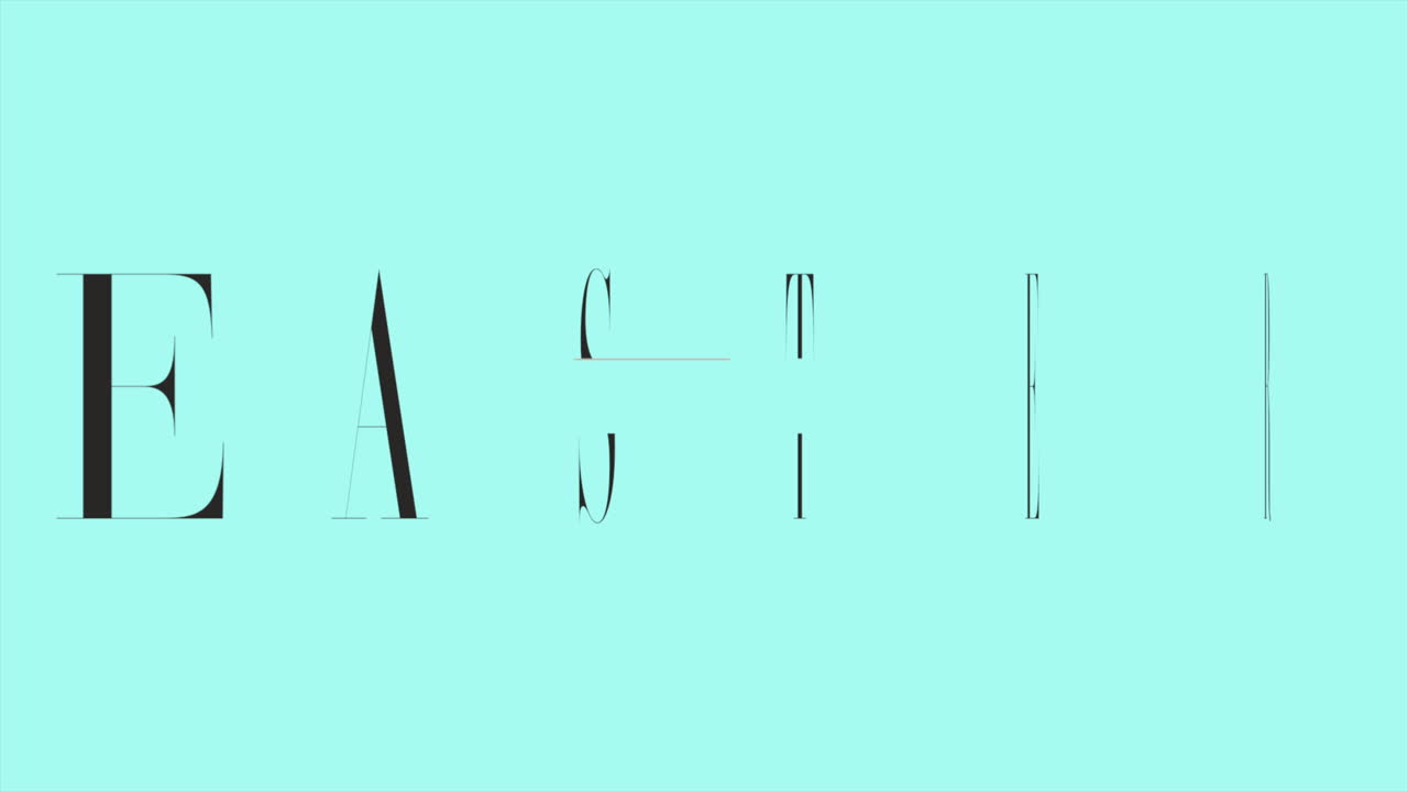 texto de animación felices pascuas sobre fondo azul de moda y minimalismo