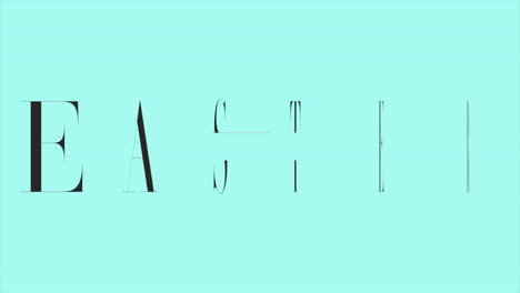 texto de animación felices pascuas sobre fondo azul de moda y minimalismo