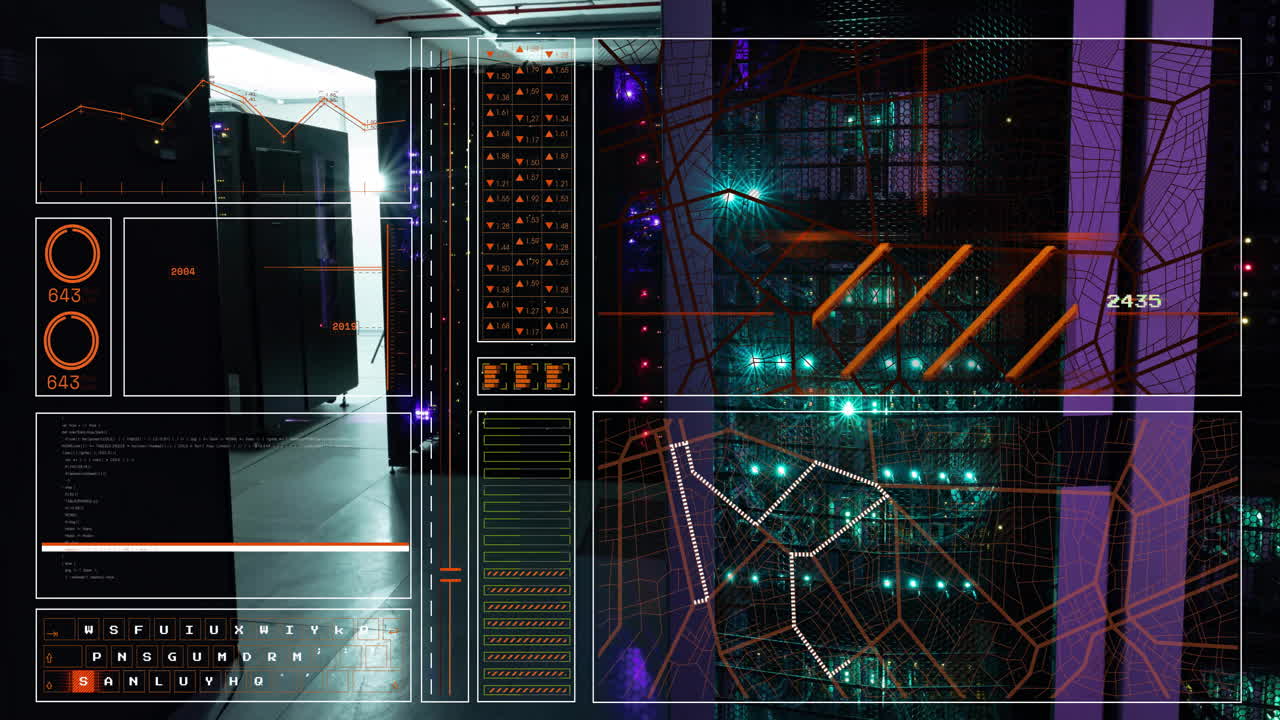 Animation of data processing over computer servers