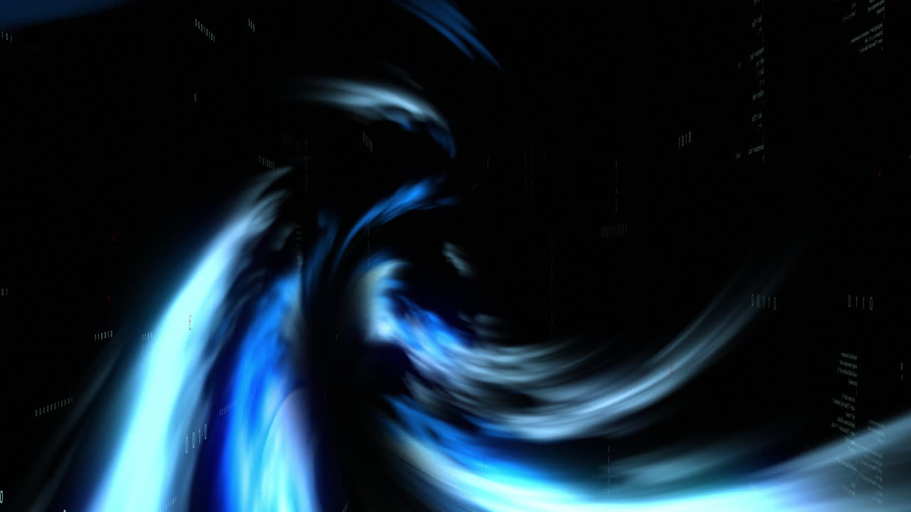 Animation of blue light trails on black background