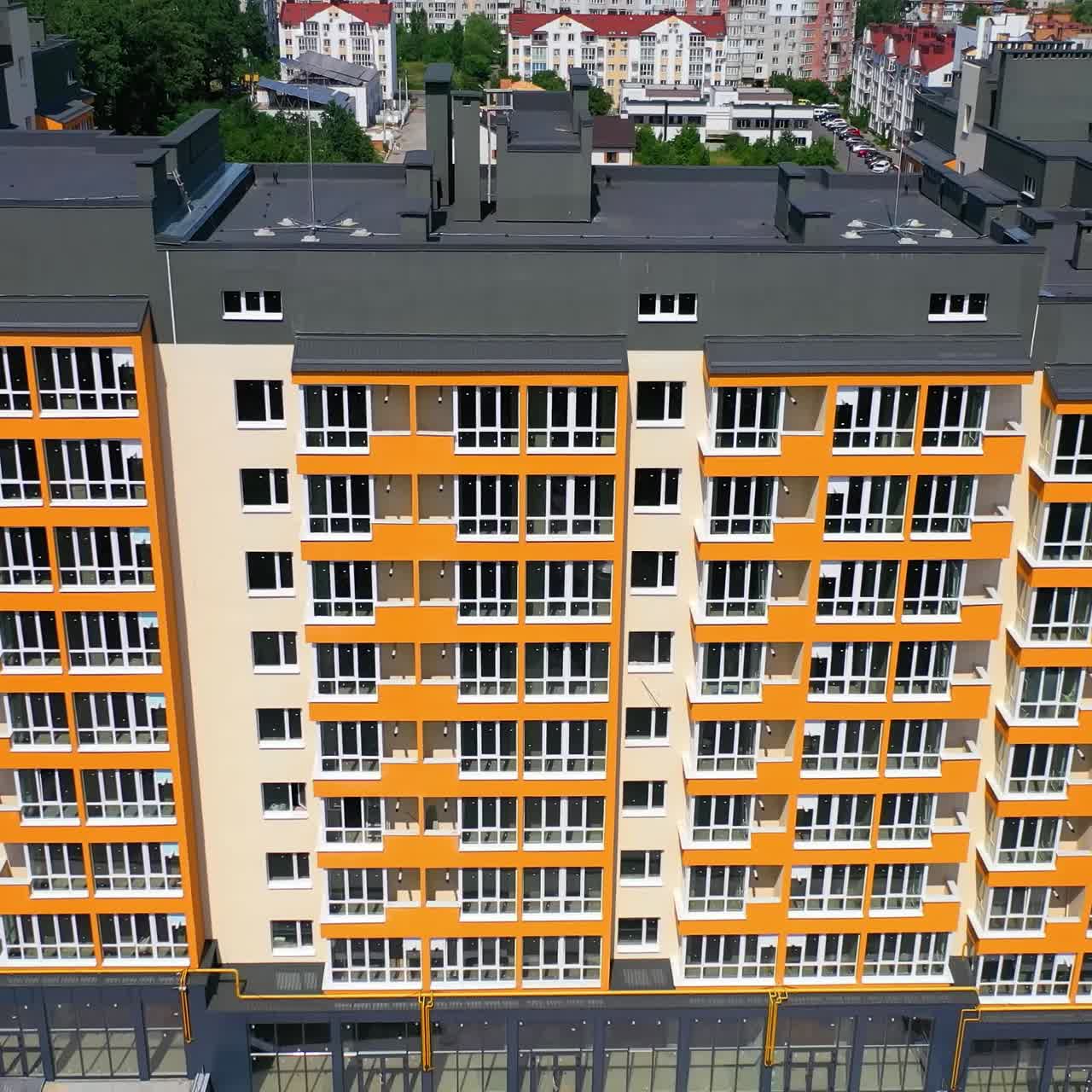 Aerial view of city residential area. Aerial view of new high rise buildings in the city