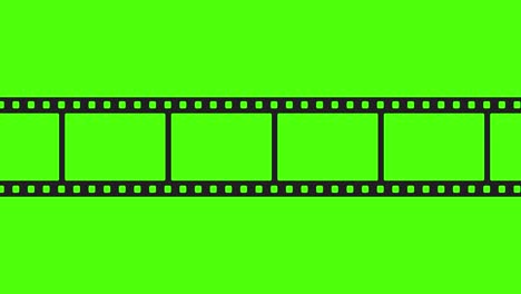 animación de una tira de película en blanco aislada sobre un fondo blanco. película 35 mm. concepto de cine. 4k. pantalla verde