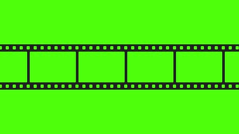 animation of a blank film strip isolated on a white background. film 35 mm. cinema concept. 4k. green screen