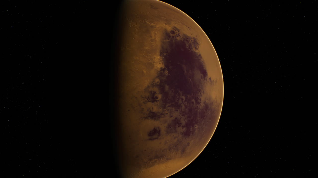 Mars in the night sky showcasing its unique surface and atmosphere