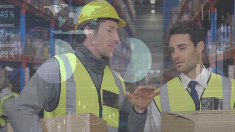 animación del procesamiento de datos sobre las personas que trabajan en el almacén