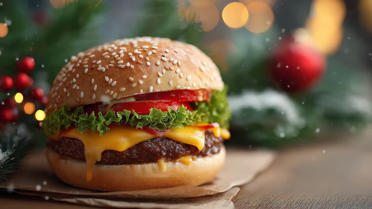 Cheeseburger con lattuga, pomodoro e formaggio fuso