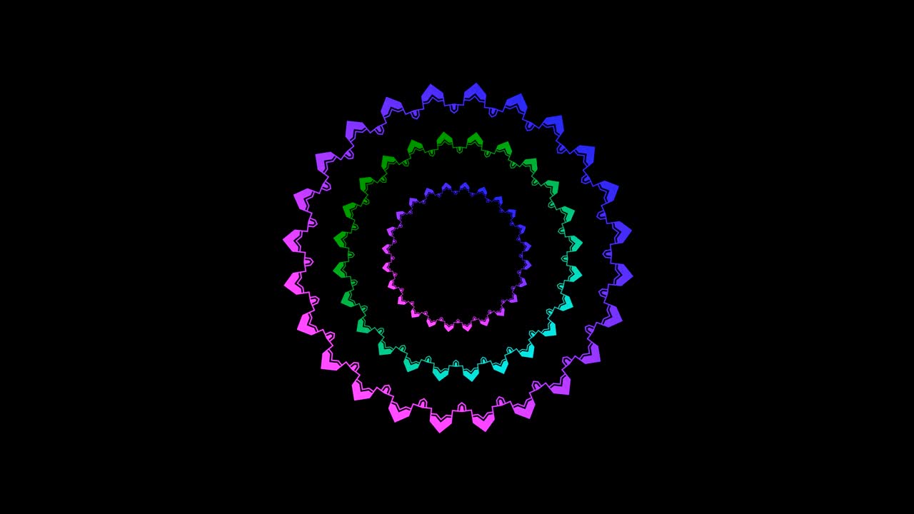 diseños gráficos que giran en el centro y aumentan el tamaño, hasta cubrir todo el fondo y desaparecer.