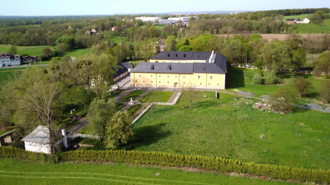 Vista panoramica del Castello di Rychvald vicino alla città di Ostrava nella Repubblica Ceca.