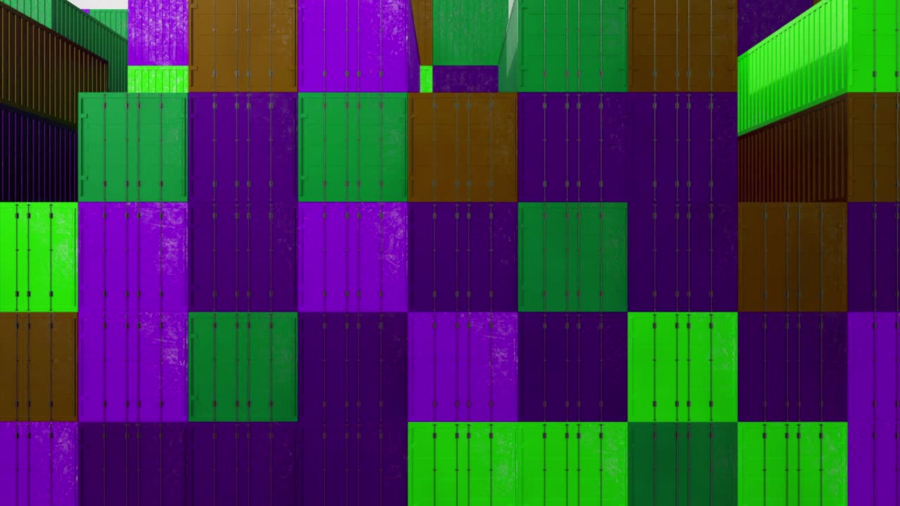contenedores de transporte apilados