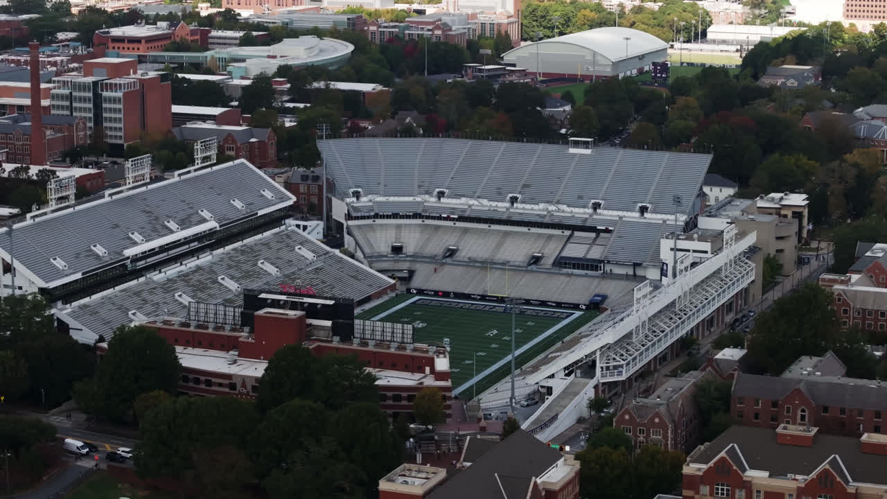 Aerial View Of Bobby Dodd Stadium at Hyundai Field - Georgia Tech Yellow Jackets In Atlanta, Georgia, USA.