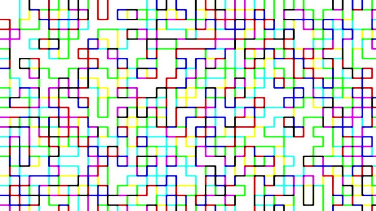 Multi colored digital squares pattern