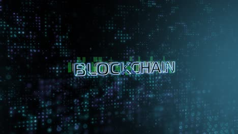 il testo del concetto di blockchain rivela l'animazione con il rendering 3d del background della tecnologia astratta digitale per blockchain, metaverse, criptovaluta