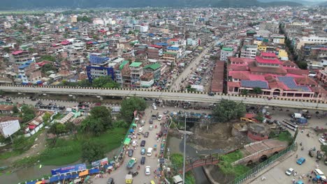 highway bridge in the middle of the city in india