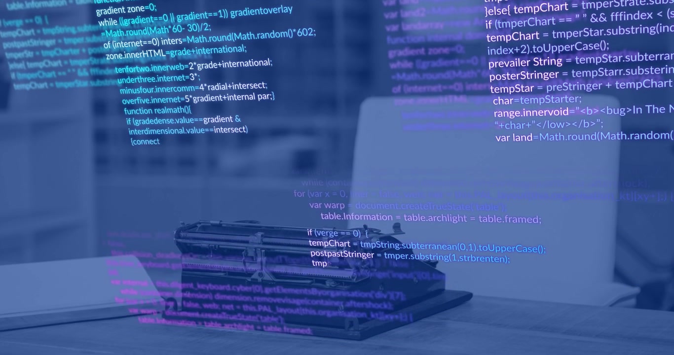Animation of data processing over work station in office