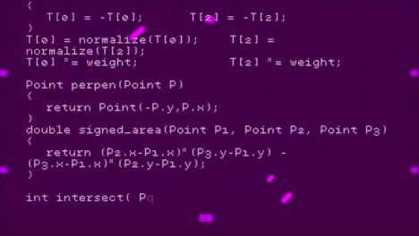 animación del procesamiento de datos sobre el escaneo de alcance púrpura