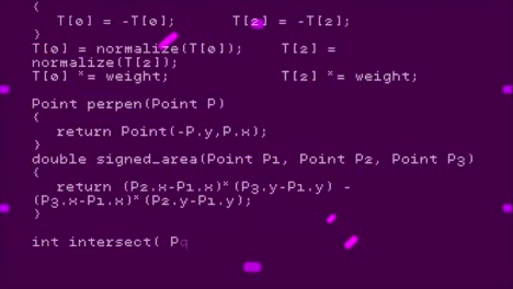 animation of data processing over purple scope scanning