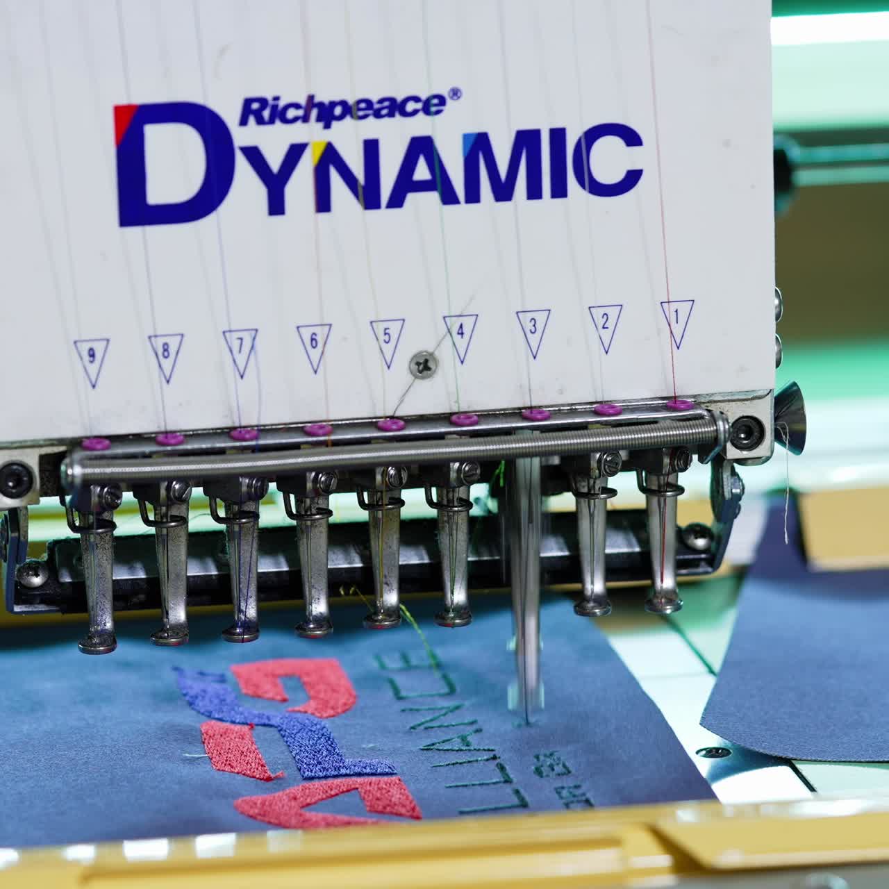 Fabric industry production line. Clothing apparel making manufacturing process in industrial factory