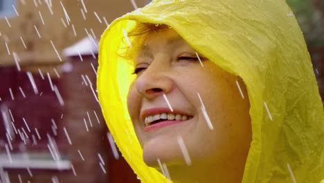 woman enjoying the rain